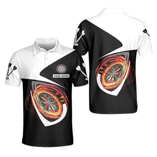 Black and White Team Personalized Darts Button Polo