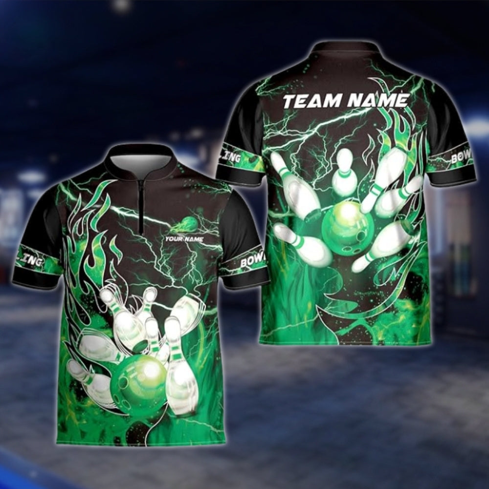 Custom Flaming Ball Bowling Jersey Mens, Custom Flame Bowling Team Shirts BZ0127