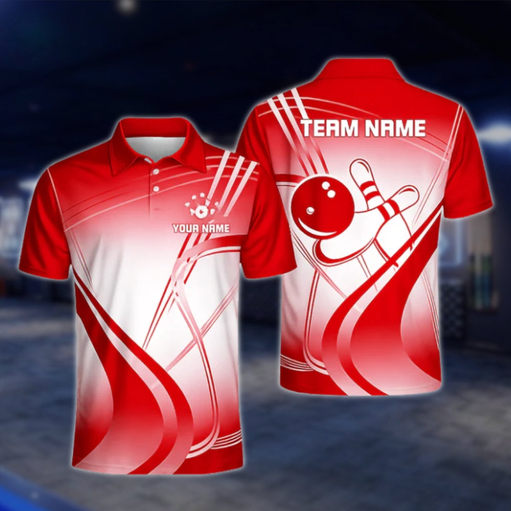 Custom Team White And Cyan Mens Bowling Polo Shirt, Custom Bowling Shirts BZ0450