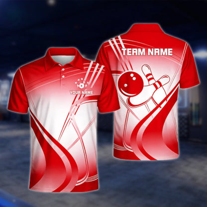 Custom Team White And Cyan Mens Bowling Polo Shirt, Custom Bowling Shirts BZ0450