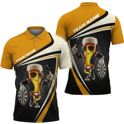 Funny Beer Personalized Darts Button Polo