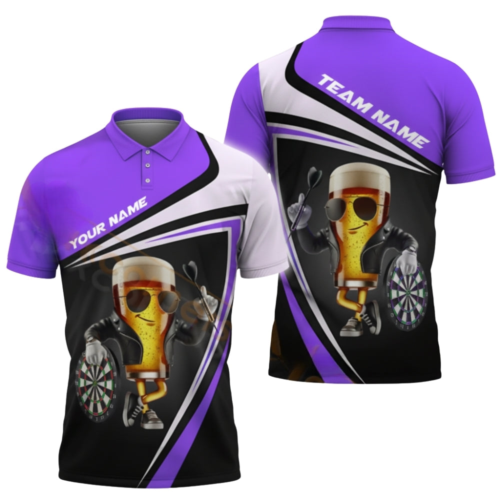 Funny Beer Personalized Darts Button Polo