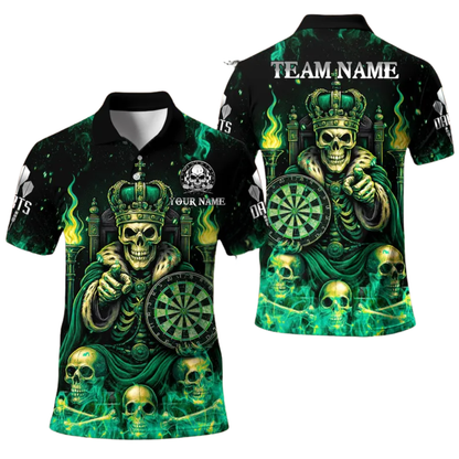 King Skull Personalized Darts Button Polo