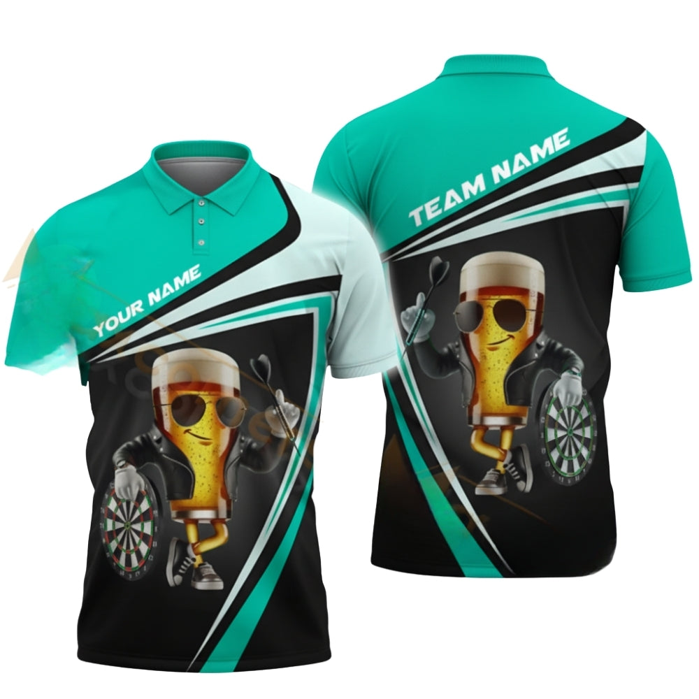 Funny Beer Personalized Darts Button Polo