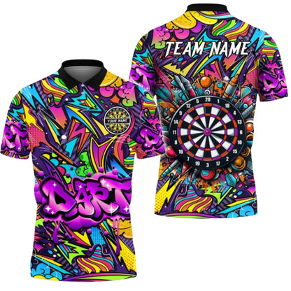 Graffiti Men's Personalized Darts Button Polo