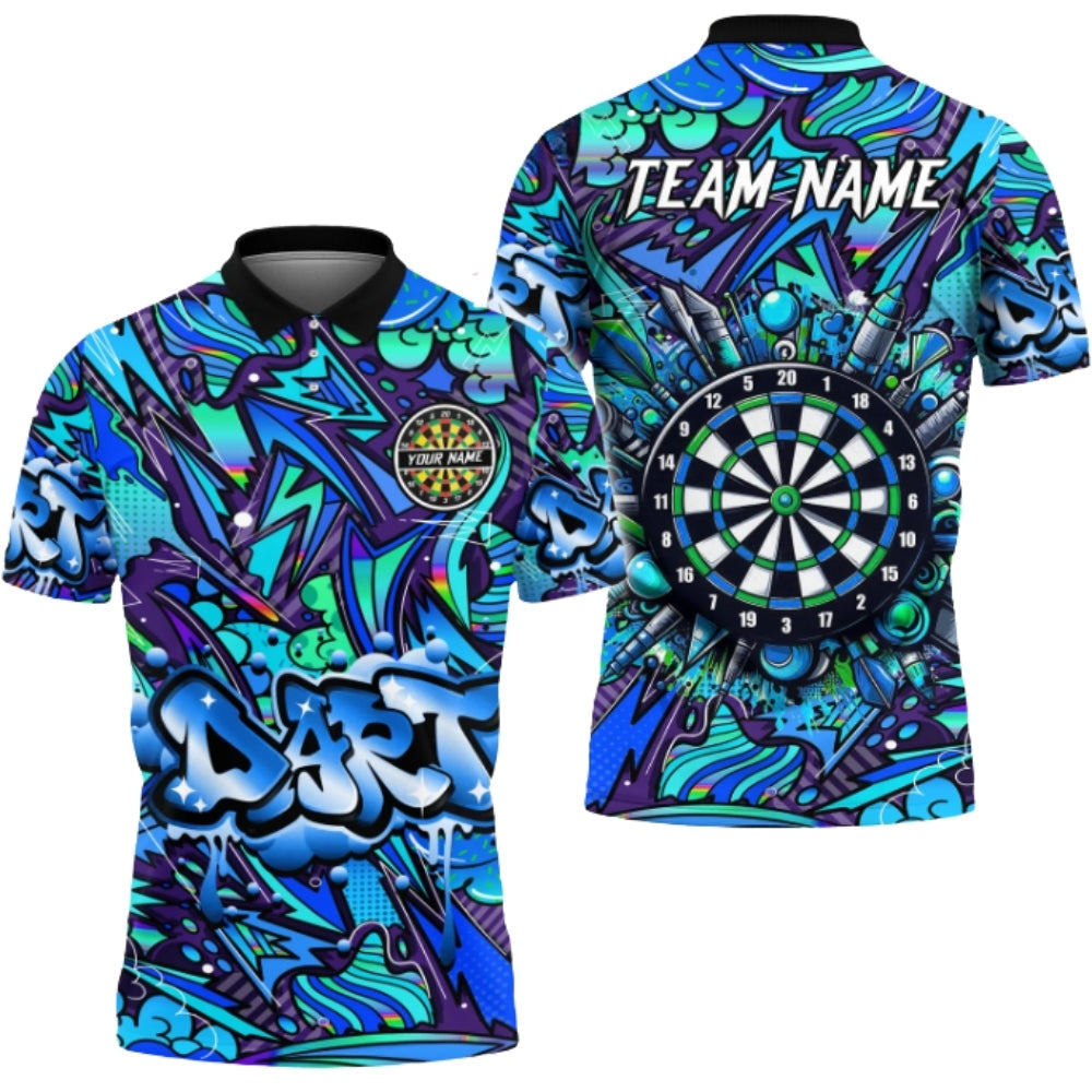 Graffiti Men's Personalized Darts Button Polo