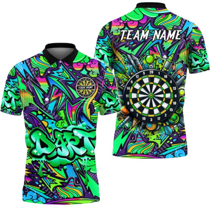 Graffiti Men's Personalized Darts Button Polo