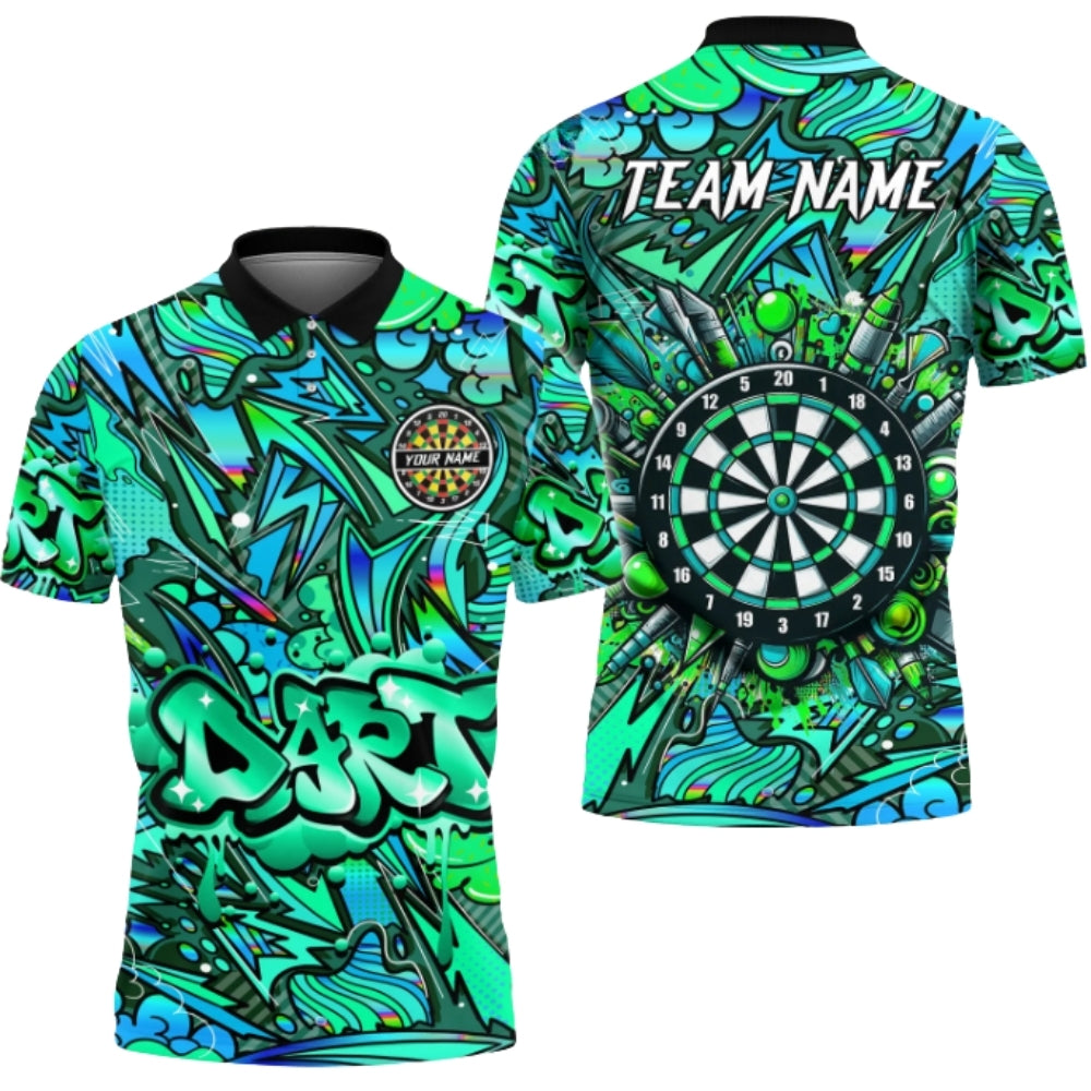 Graffiti Men's Personalized Darts Button Polo