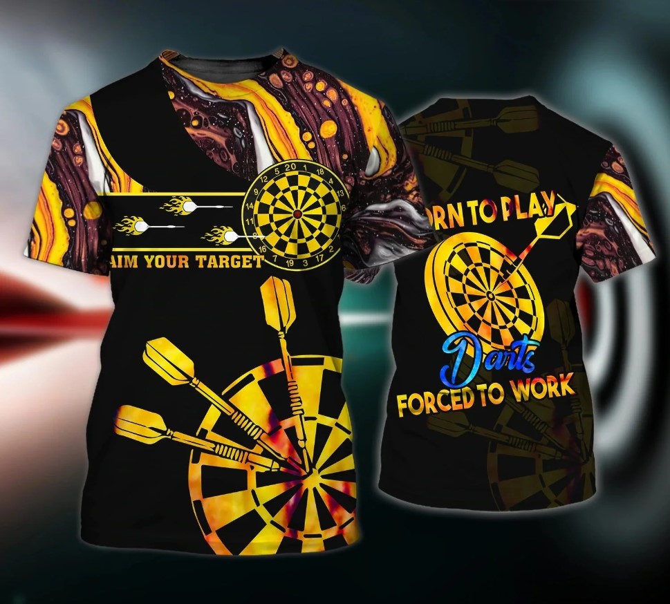 Born To Play Personalized Darts Button Polo