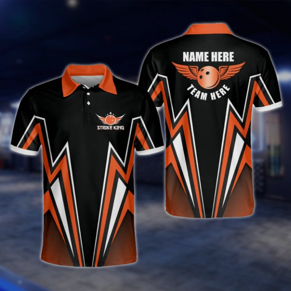 Custom Team Red Black Bowling Polo Shirt For Men, Custom Bowling Shirts BM0074