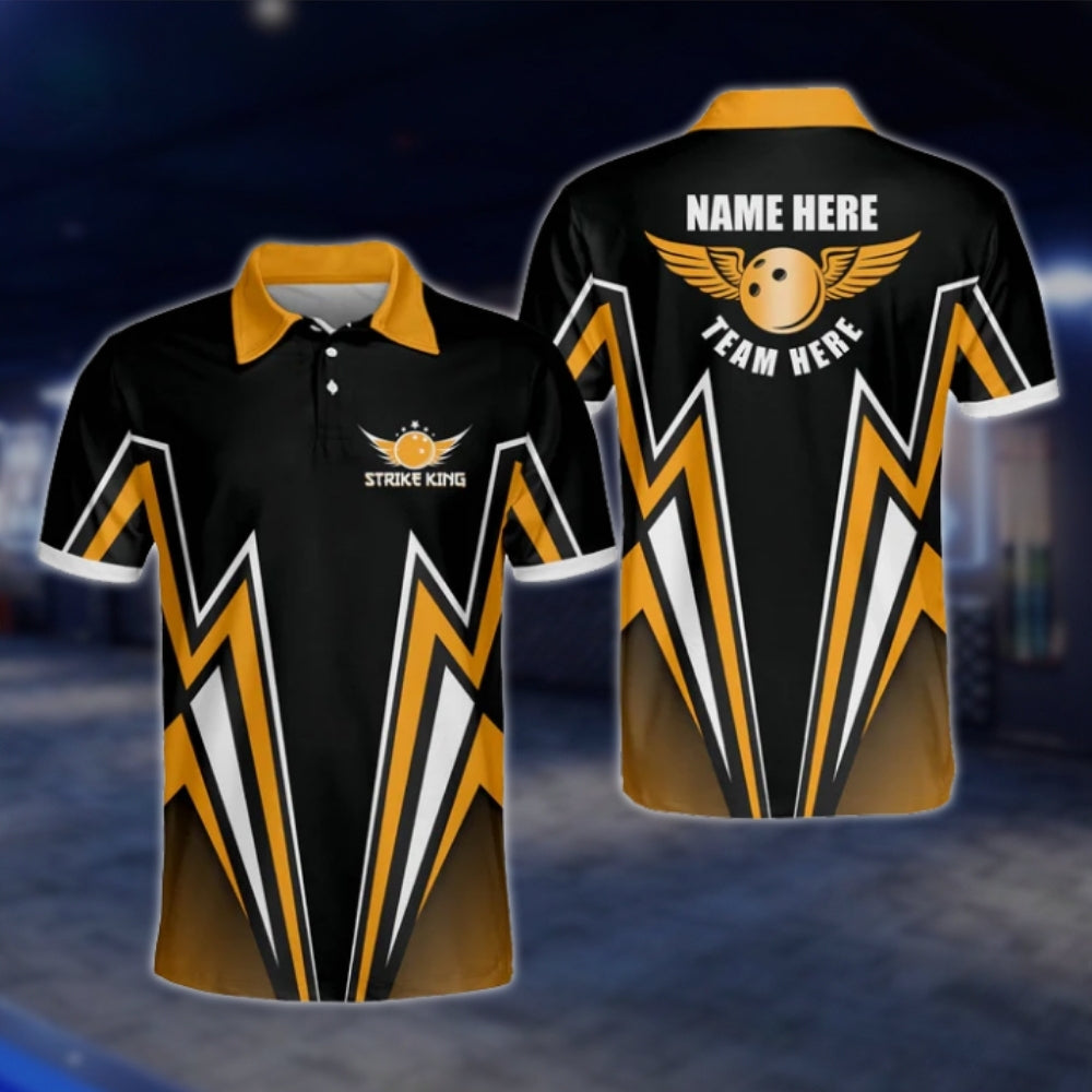 Custom Team Red Black Bowling Polo Shirt For Men, Custom Bowling Shirts BM0074