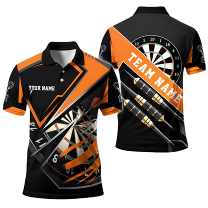 Team Black and Red for Mens Personalized Darts Button Polo