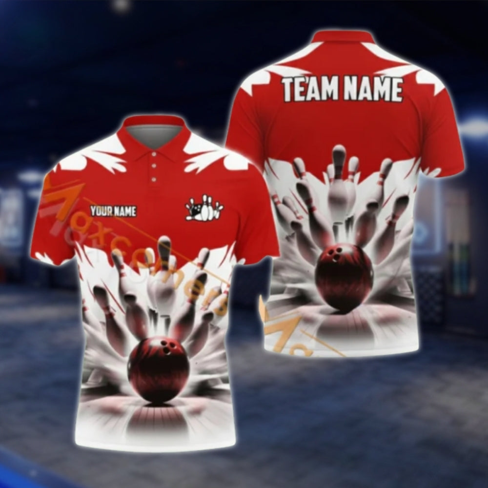 Custom Team Blue White Bowling Polo Shirts For Mens, Custom Bowling Shirts BA0024