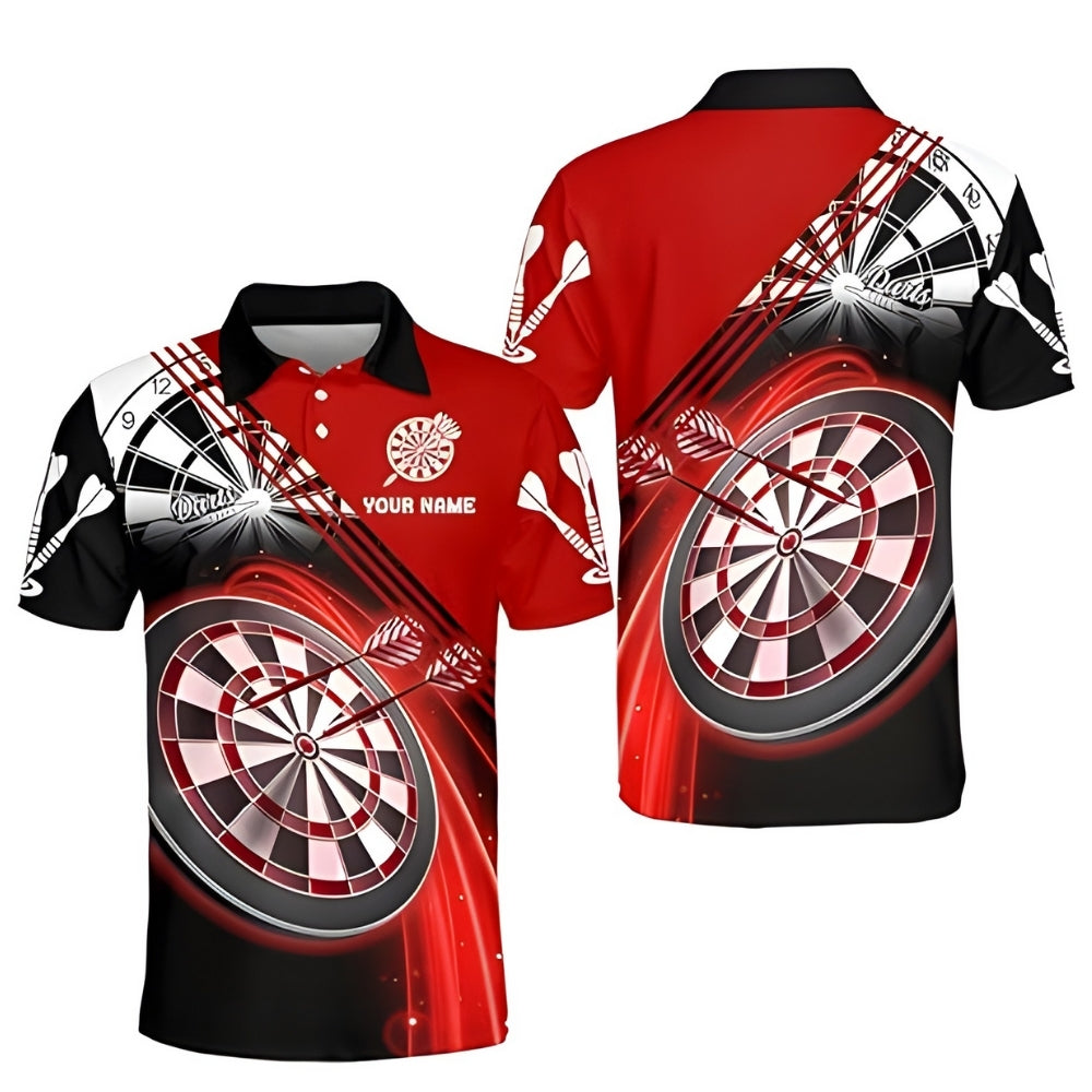Red Lightning Men's for Team Personalized Darts Button Polo