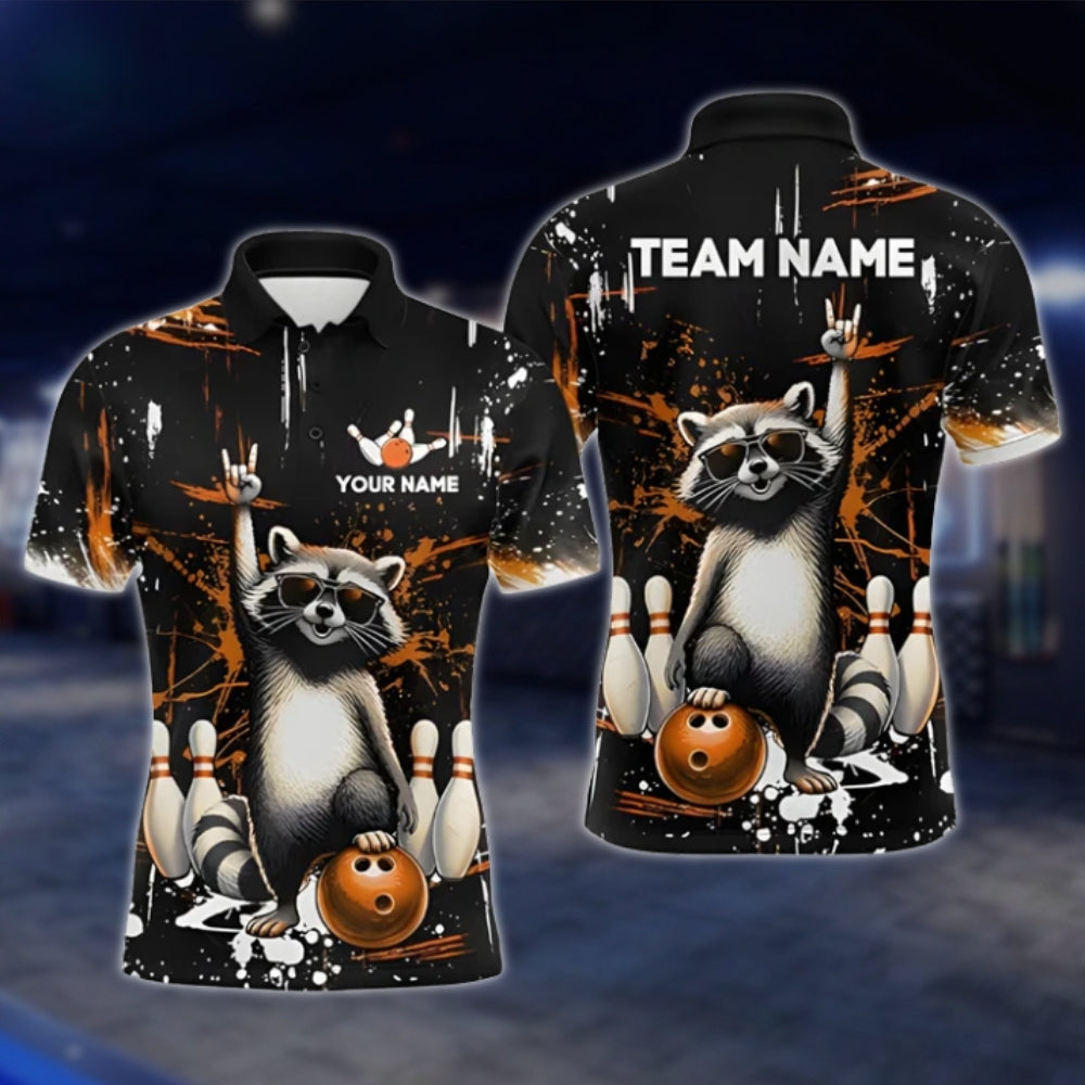 Custom Raccoon Funny Bowling Shirt For Mens, Custom Raccoon Team Bowling Shirts BZ0346