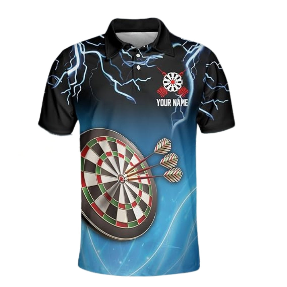 And Beer That's Why I'm Here Blue for Mens Personalized Darts Button Polo