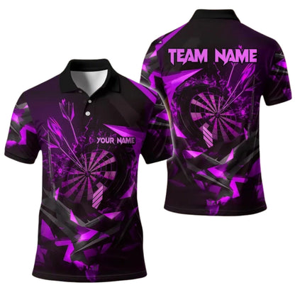 Black and Gold Team for Mens Personalized Darts Button Polo
