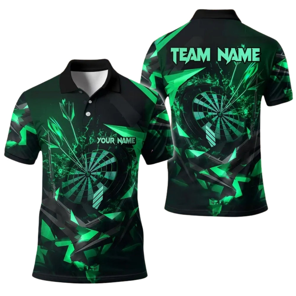 Black and Gold Team for Mens Personalized Darts Button Polo
