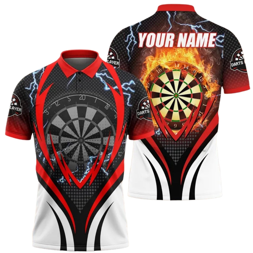Flame Red for Mens Personalized Darts Button Polo