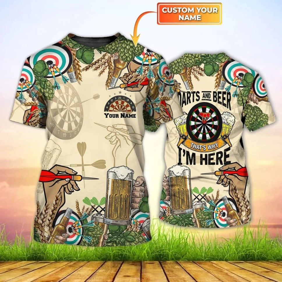 Play and Drink Beer 2 Personalized Darts Button Polo