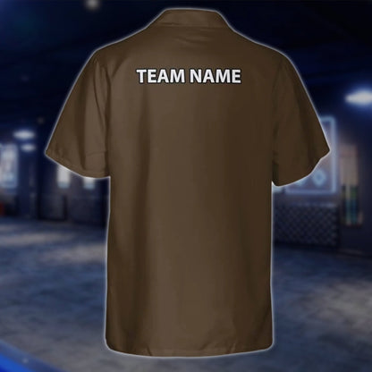Custom Vintage Brown Bowling Hawaiian Shirt Mens, Custom Vinatge Bowling Team Shirts BZ0226