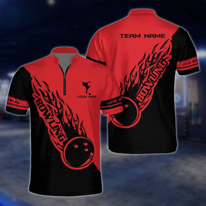 Flaming Balll Black And White Custom Bowling Mens Jersey, Custom Flame Bowling Team Shirts BZ0083