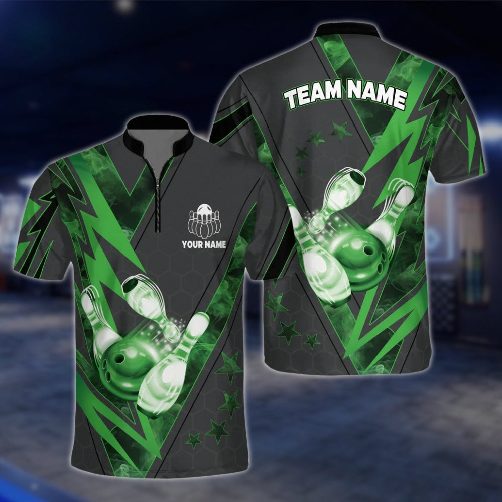 Men's Custom Team Black Red Bowling Jersey, Custom Bowling Shirts For Team BZ0080