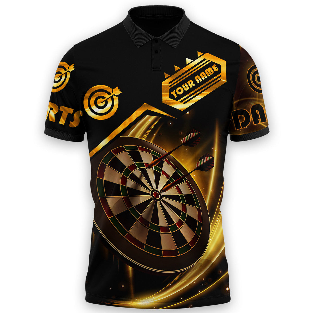 Abstract Personalized Darts Button Polo — Design 05