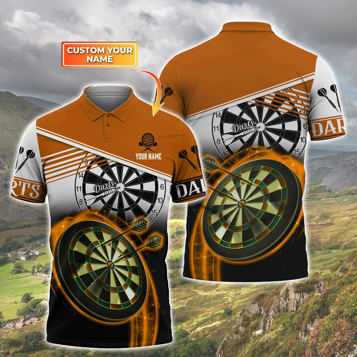 Multi Color Personalized Darts Button Polo