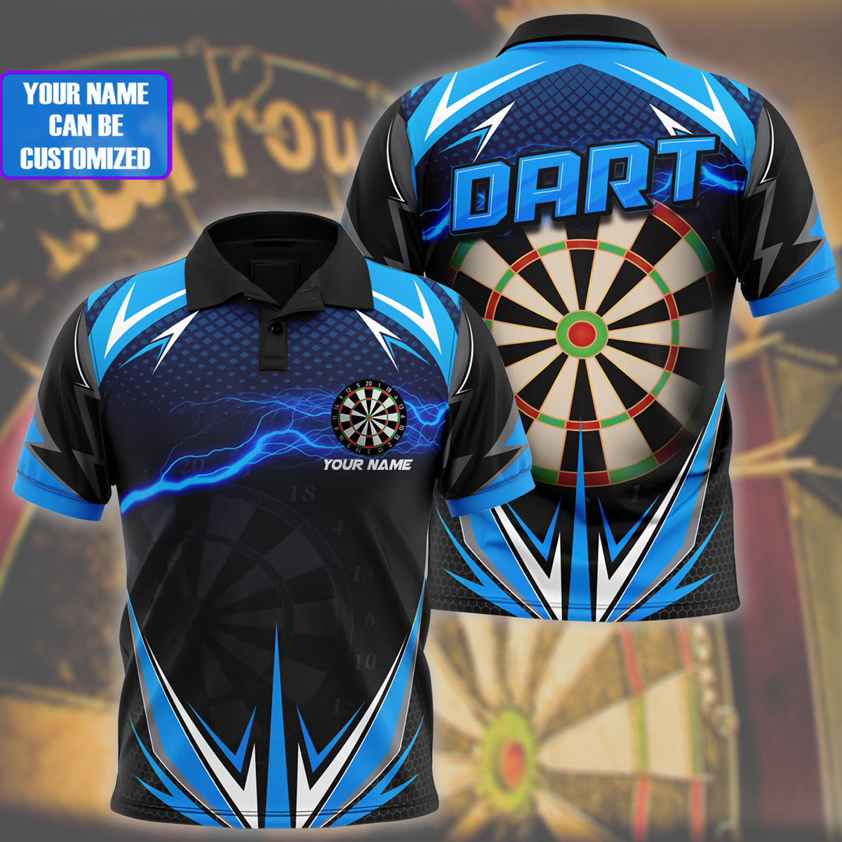 With Personalized Darts Button Polo