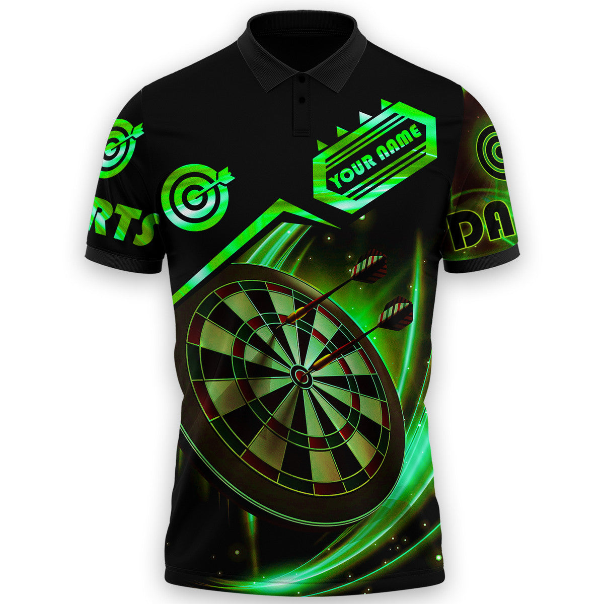Abstract Personalized Darts Button Polo — Design 05