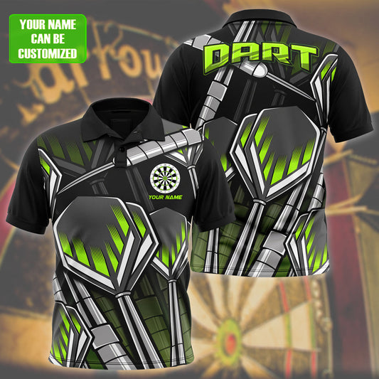 Abstract Personalized Darts Button Polo — Design 06