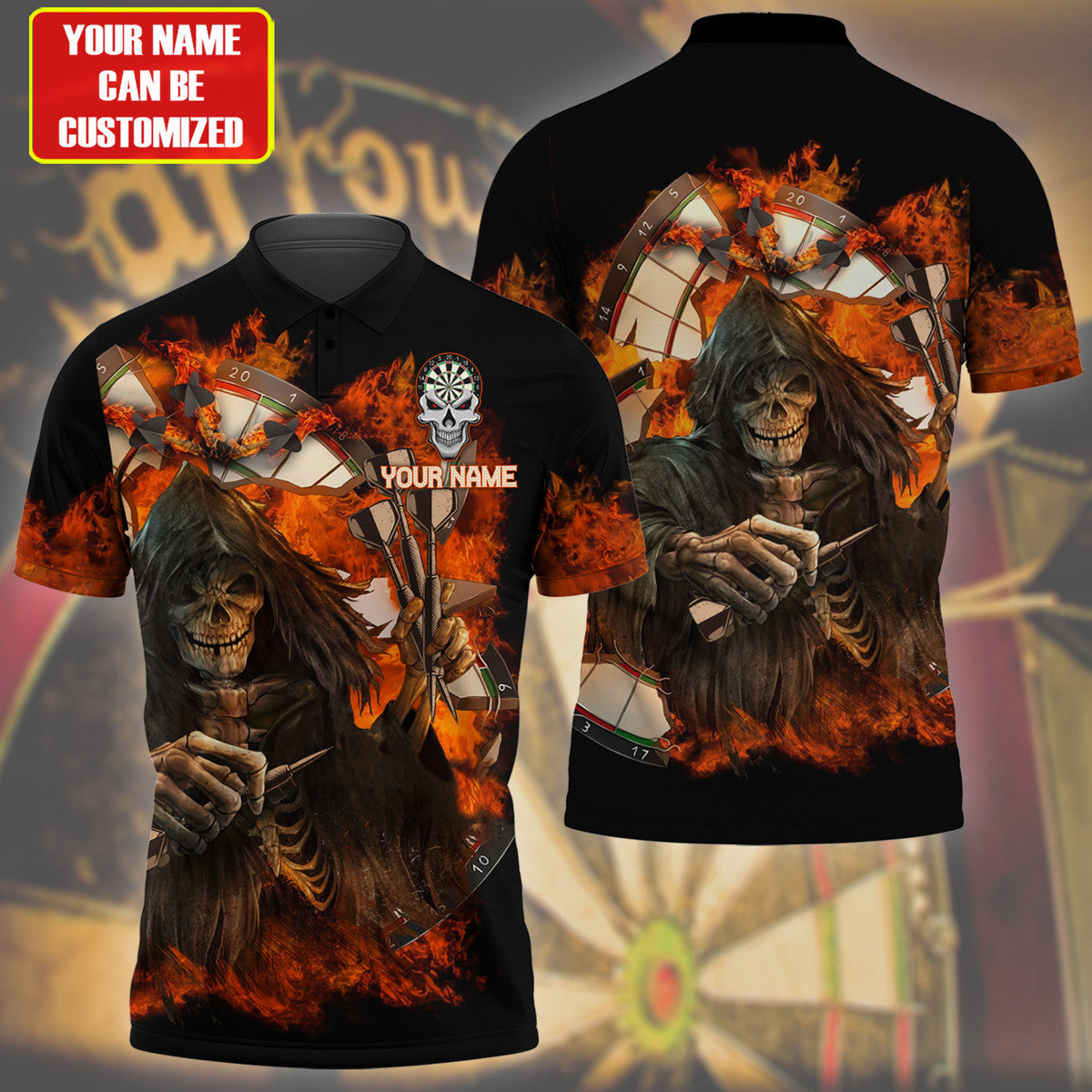 The Death Personalized Darts Button Polo