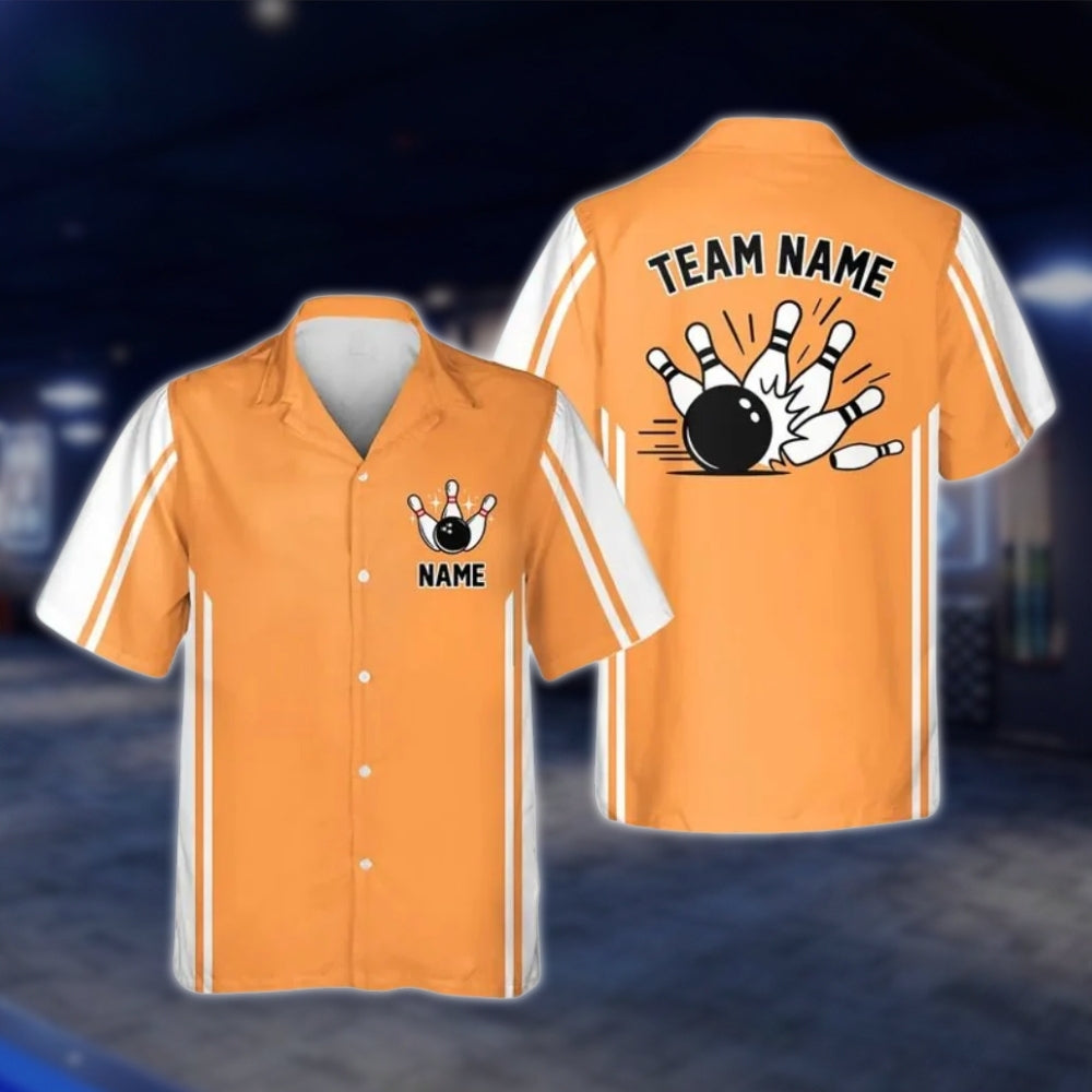 Custom Green White Retro Bowling Hawaiian Shirt For Men Women, Custom Retro Bowling Team Shirts BE0107