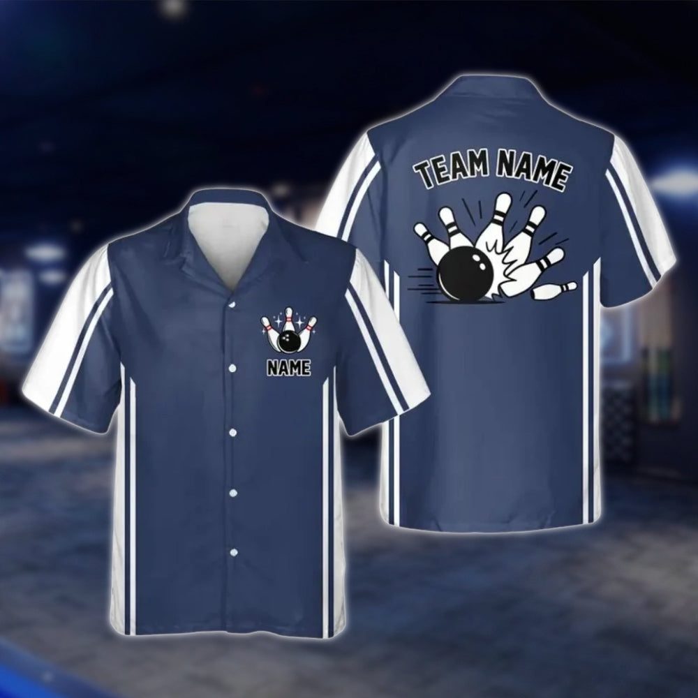 Custom Green White Retro Bowling Hawaiian Shirt For Men Women, Custom Retro Bowling Team Shirts BE0107