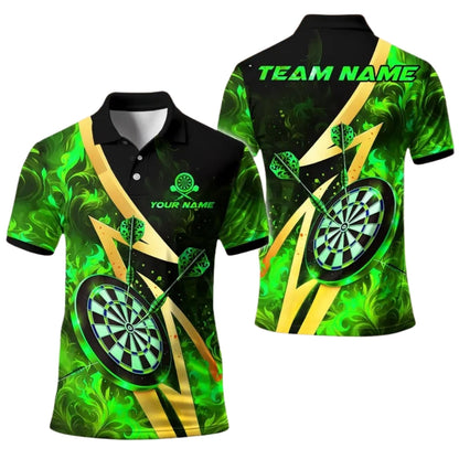 Flame Dartboard for Mens Personalized Darts Button Polo