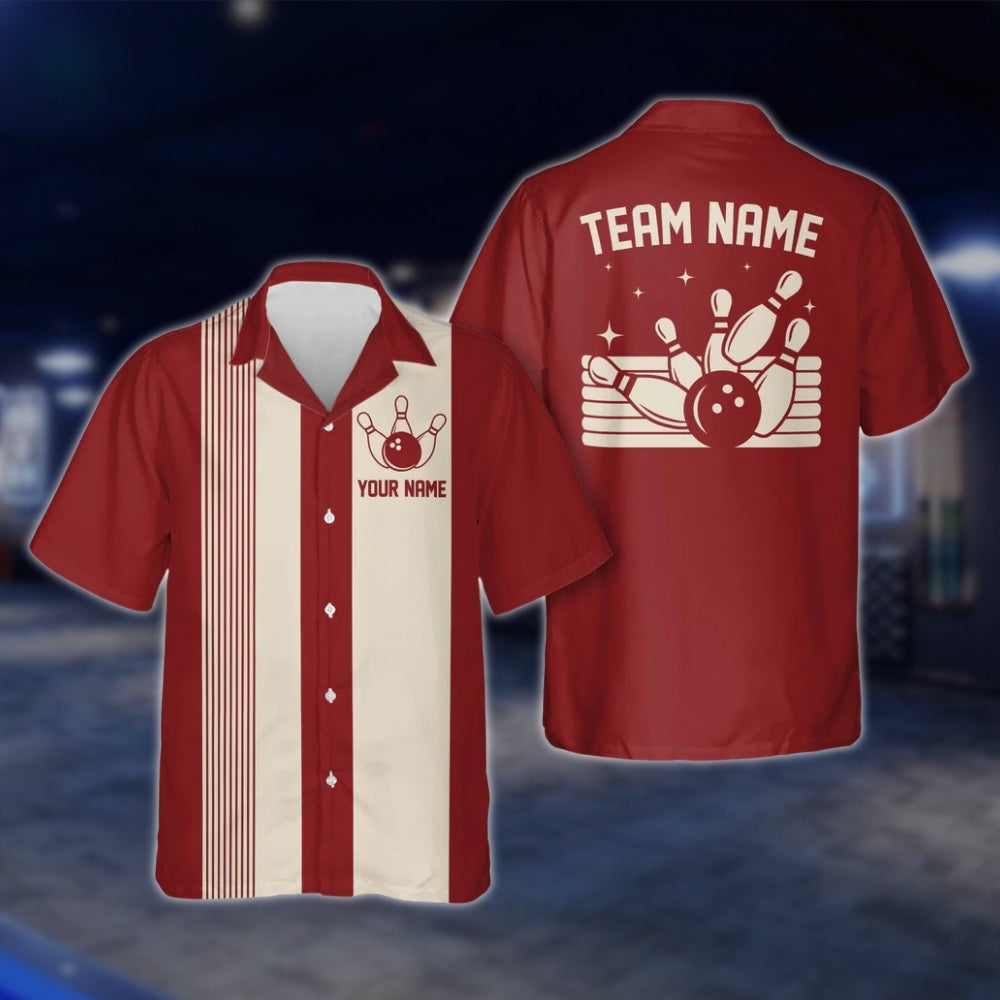 Black And Beige Custom Vintage Hawaiian Bowling Shirt For Men And Women, Custom Team Vintage Bowling Shirts BE0012