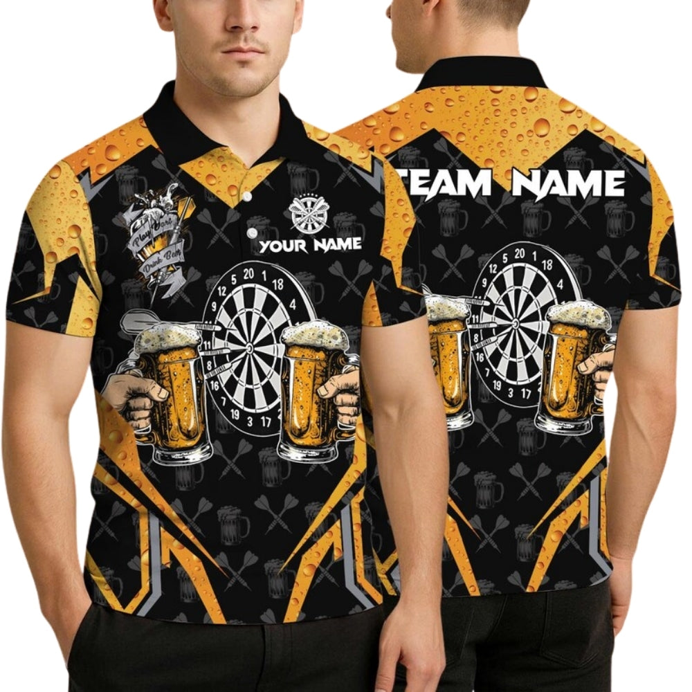 Beer and Personalized Darts Button Polo