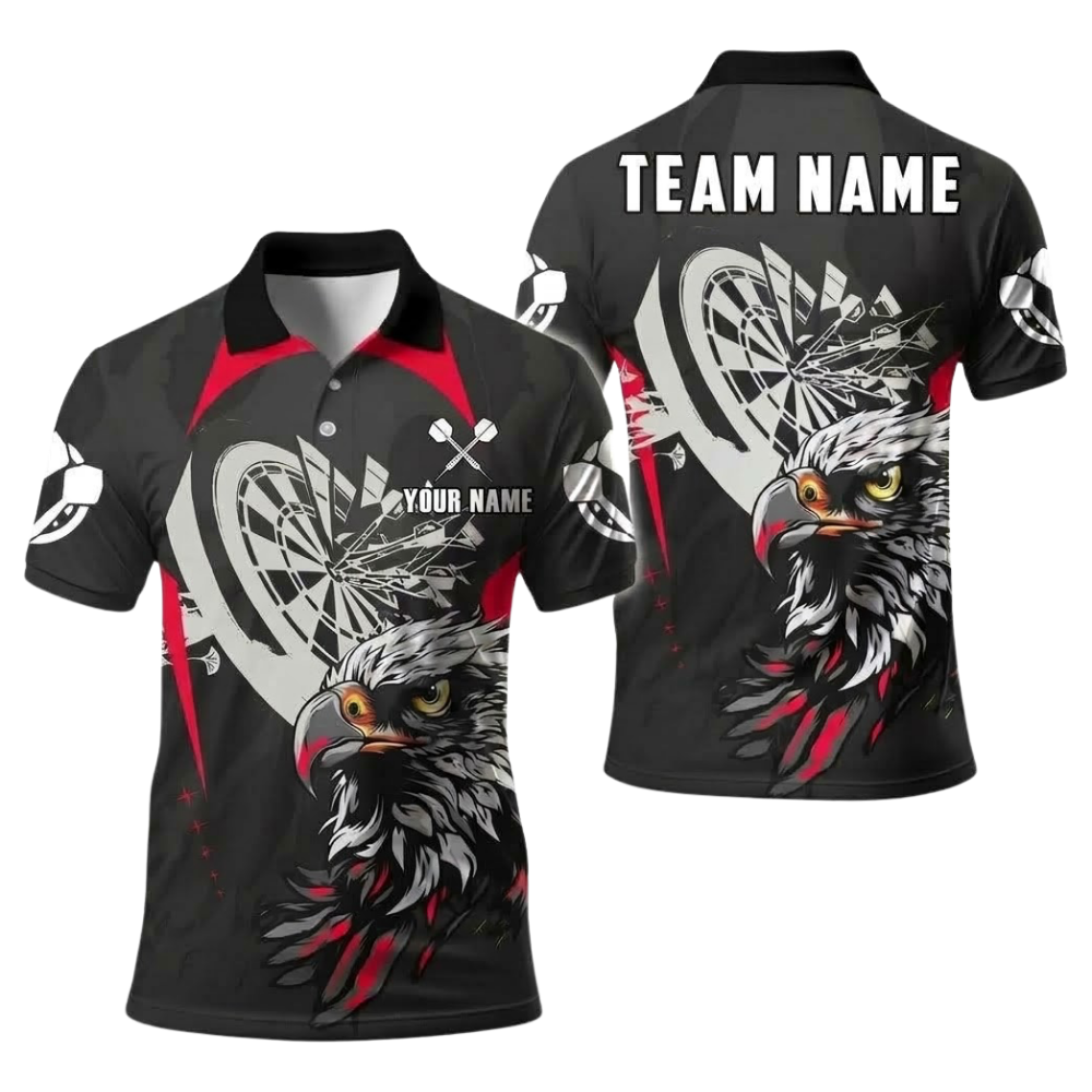 Eagle Men Personalized Darts Button Polo