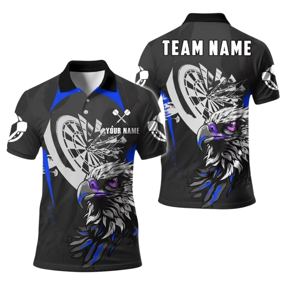 Eagle Men Personalized Darts Button Polo
