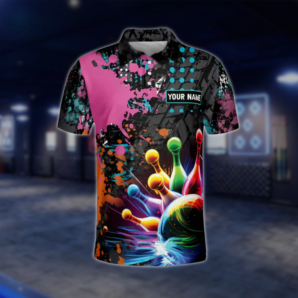 Custom Team Colorful Bowling Polo Shirt For Mens, Custom Bowling Team Shirts BZ0033