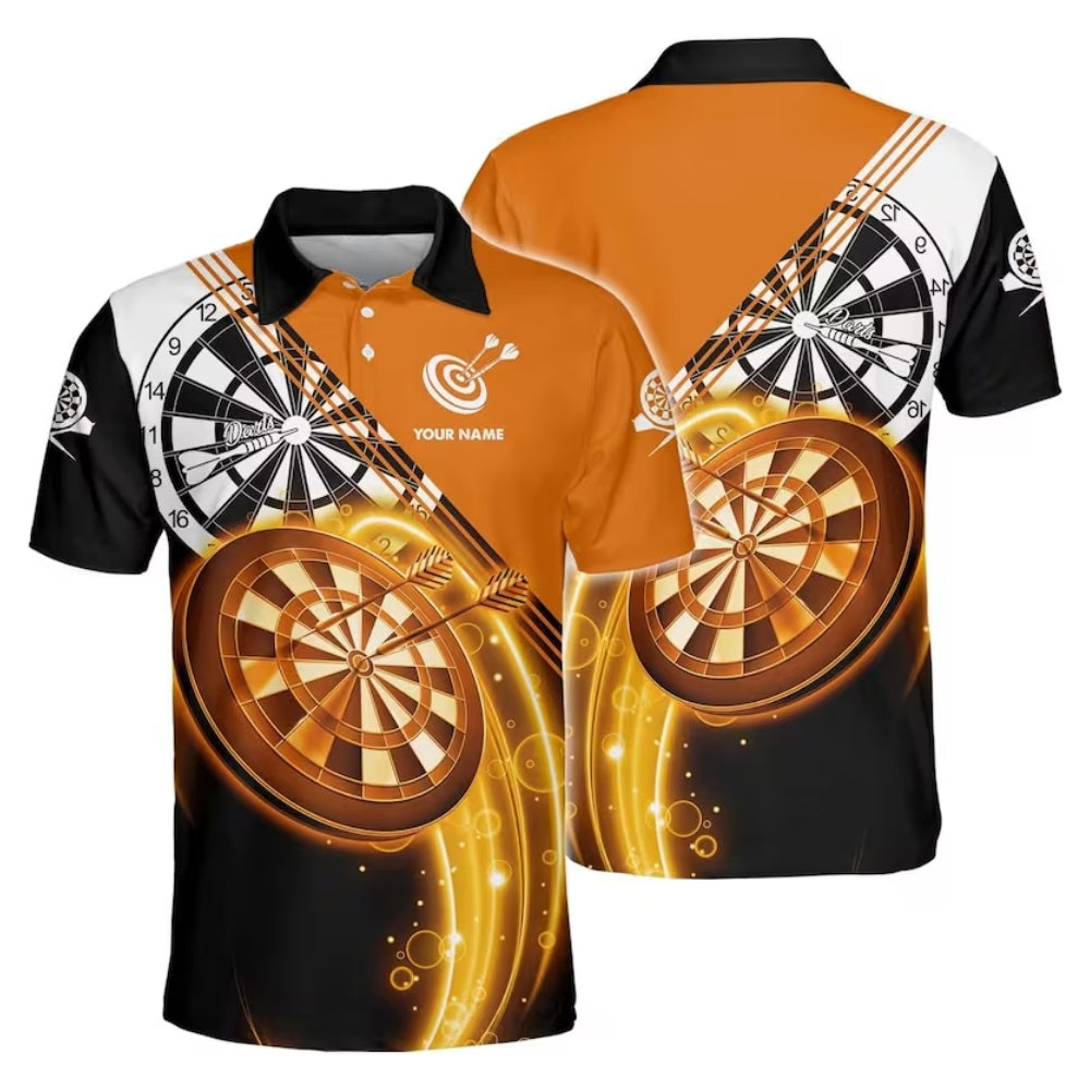 Blue Dartboard Men Personalized Darts Button Polo
