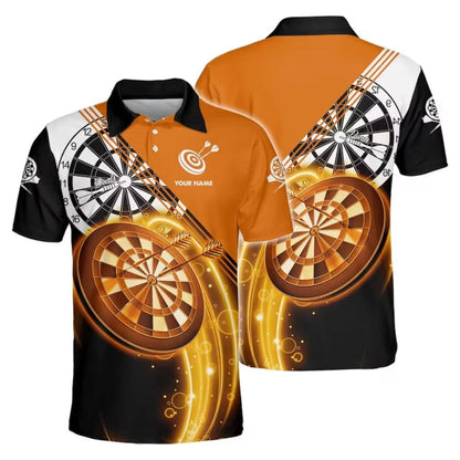 Blue Dartboard Men Personalized Darts Button Polo