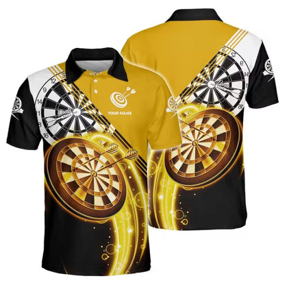 Blue Dartboard Men Personalized Darts Button Polo