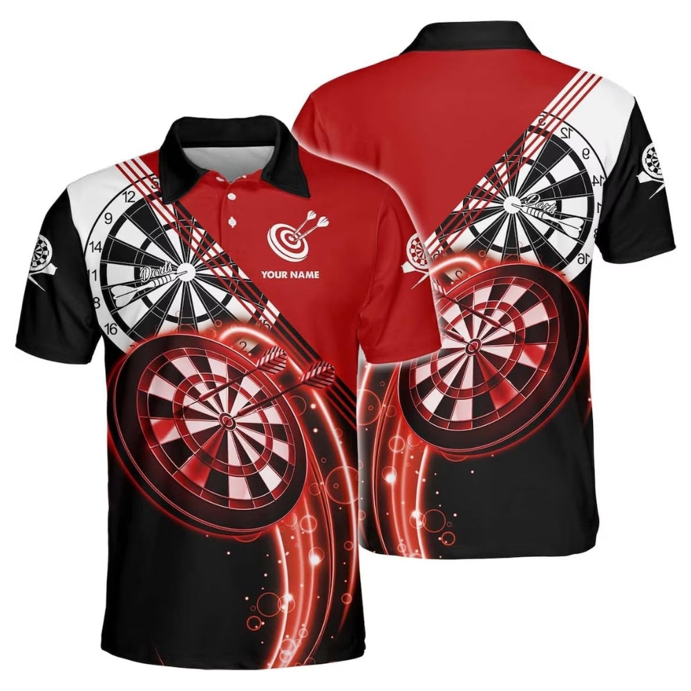 Blue Dartboard Men Personalized Darts Button Polo