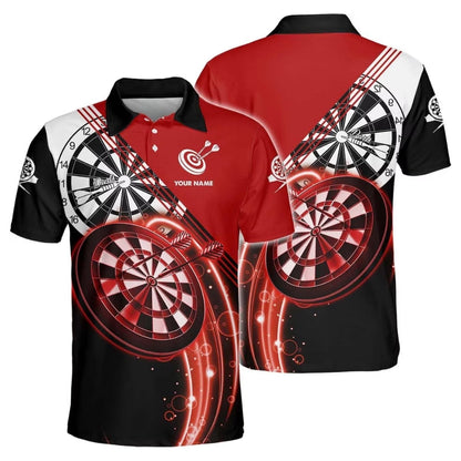 Blue Dartboard Men Personalized Darts Button Polo