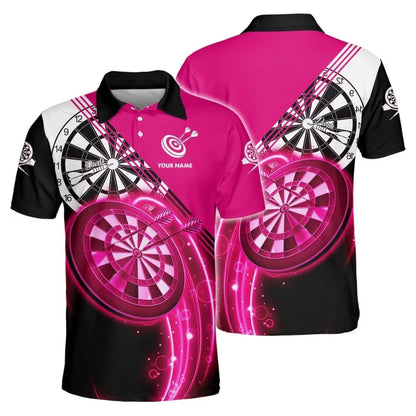 Blue Dartboard Men Personalized Darts Button Polo