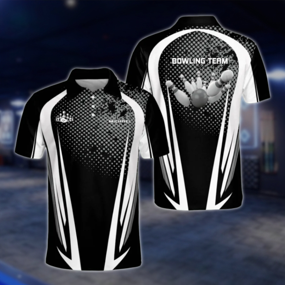 Customized Team Blue And White Bowling Polo Shirts For Men, Custom Bowling Shirts BE0093