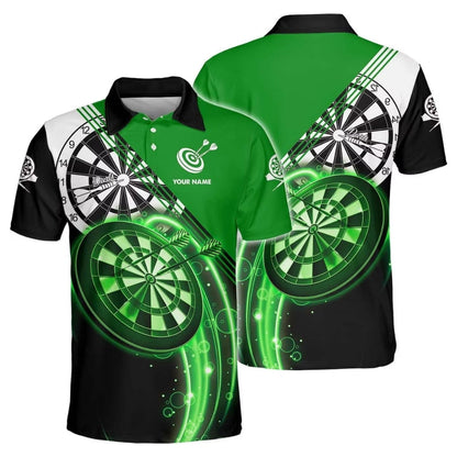 Blue Dartboard Men Personalized Darts Button Polo