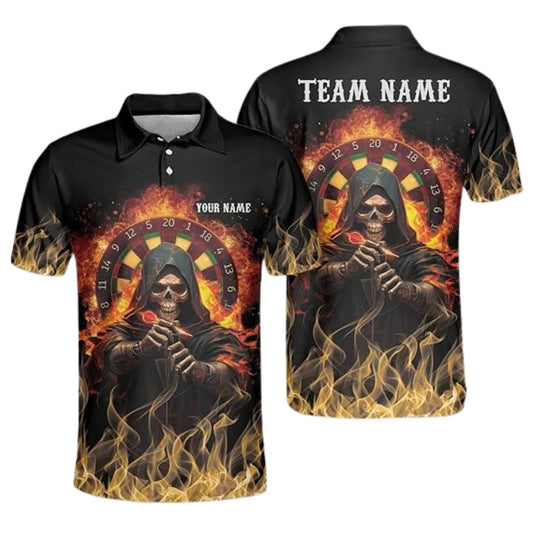 Skull Team Personalized Darts Button Polo